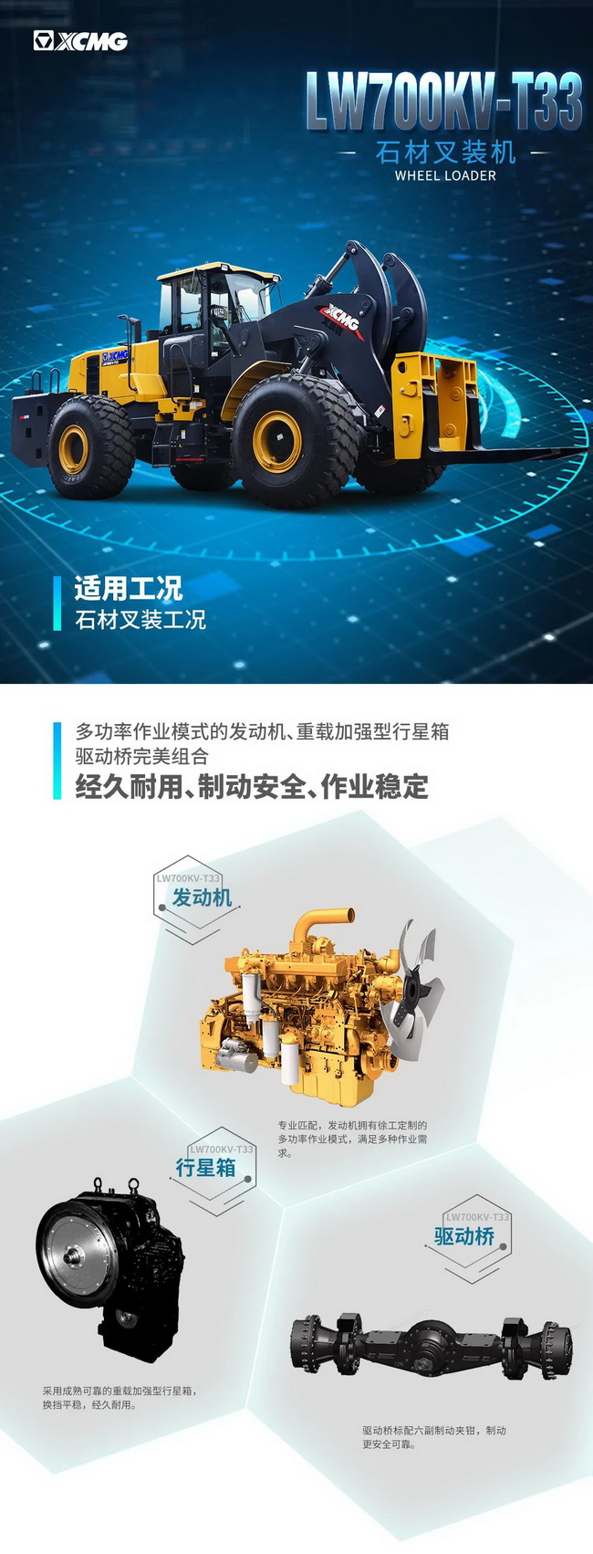 XK.COM星空体育(中国)科技公司LW700KV-T33石材叉装机